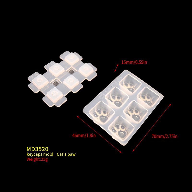 LOVE RESIN diy keycap silicone mold mechanical keyboard key pulle resin keycap cover cat claw mirror glue mold