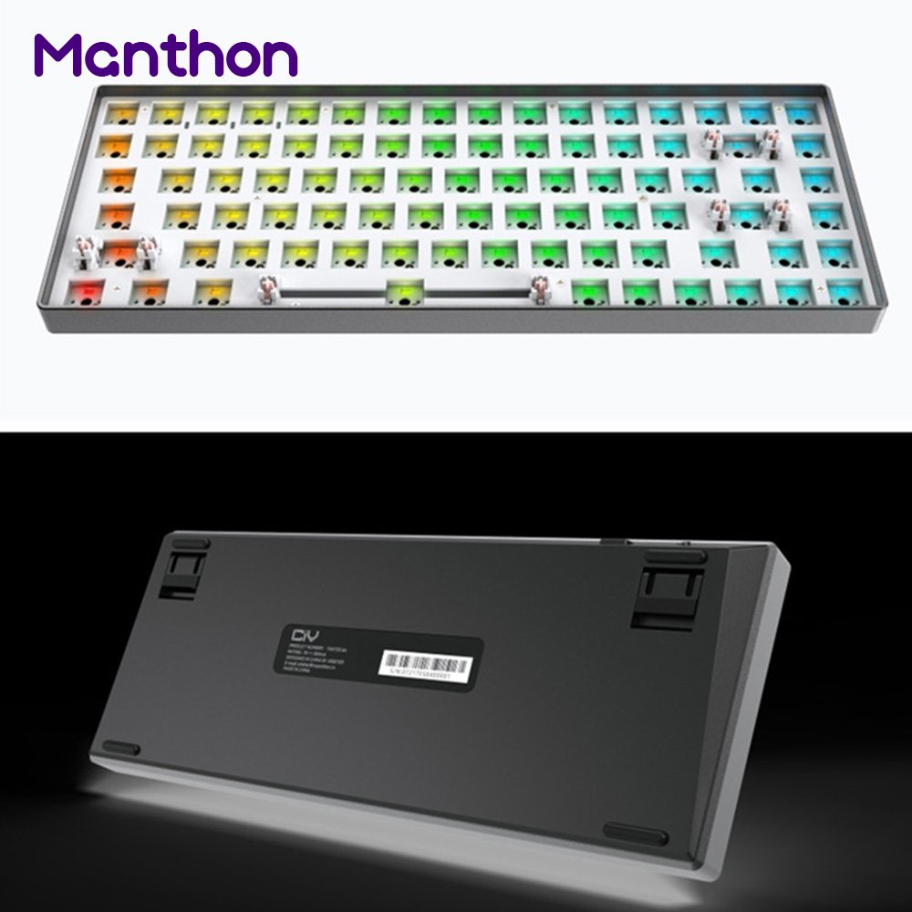 CIY TES84 75% Tester 84 Keys DIY Aluminum Frame ABS Case Metal Plate Hot Swappable RGB Mechanical Keyboard Kits