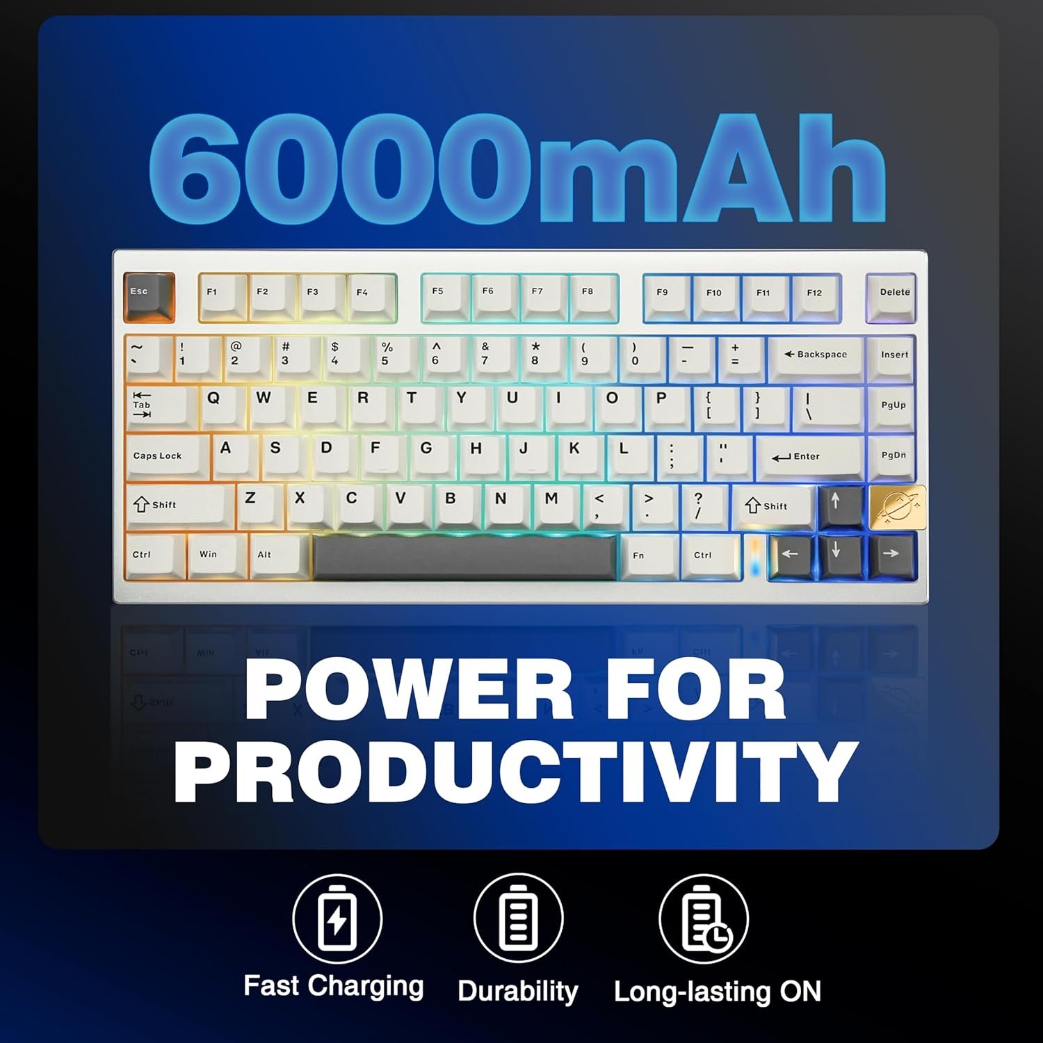 YUNZII AL75 75% Gaming Keyboard Aluminium Tri-mode Wireless Mechanical Keyboard Hot Swappable