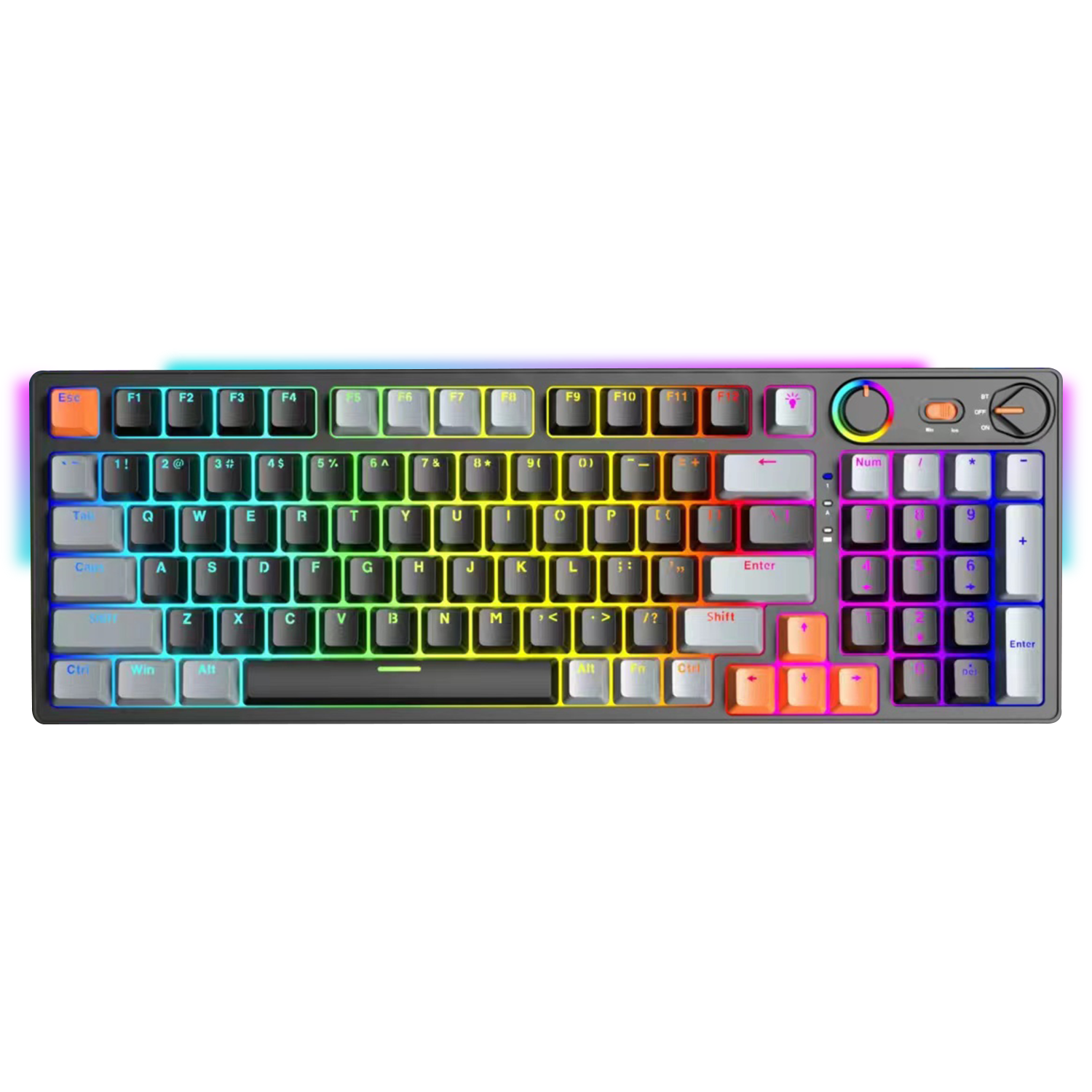 SAMA Latest RGB Effect Gaming Keyboards Bluetooth Mechanical Keyboards Type-C Interface Keyboard Wireless