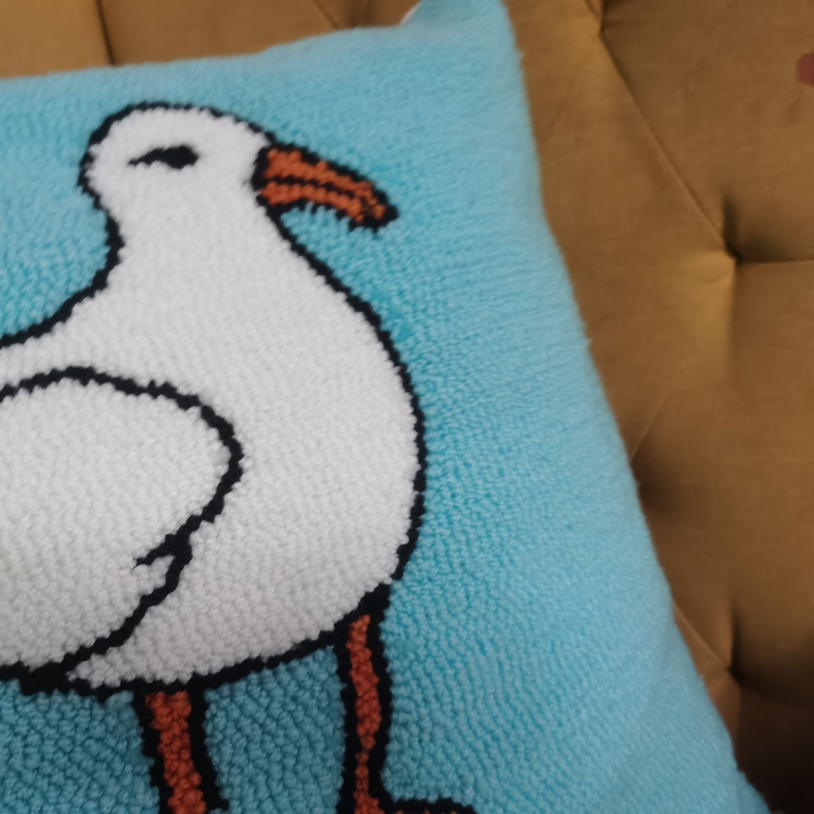 Custom Multi Color Embroidery Decor Tufted Cushion Cover Tufting Acrylic Real Wool Thread Punch Needle DIY Throw Pillow