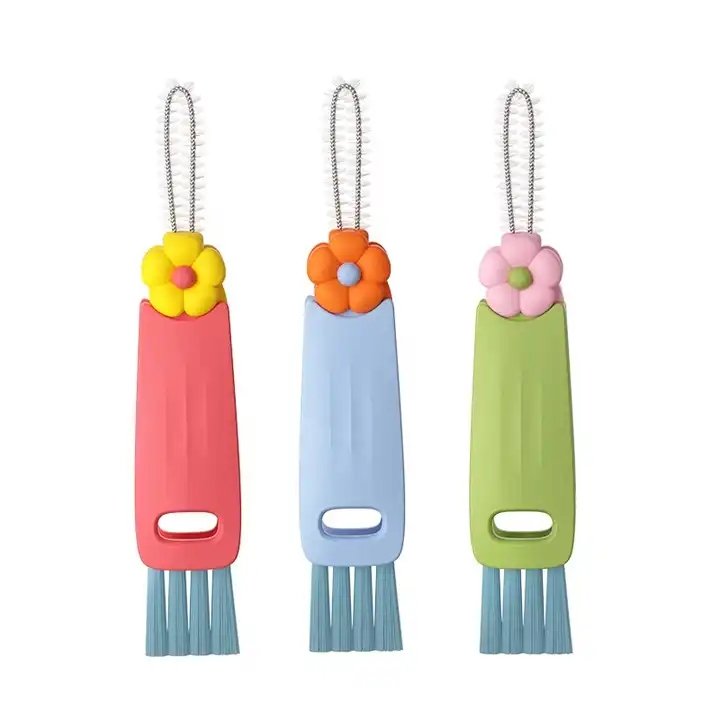 Dll80 3 In 1 Multifunctional Mini Cleaning Brush Cup Cover Lid Cleaner Home Kitchen Washing Tool Cleaning Brush