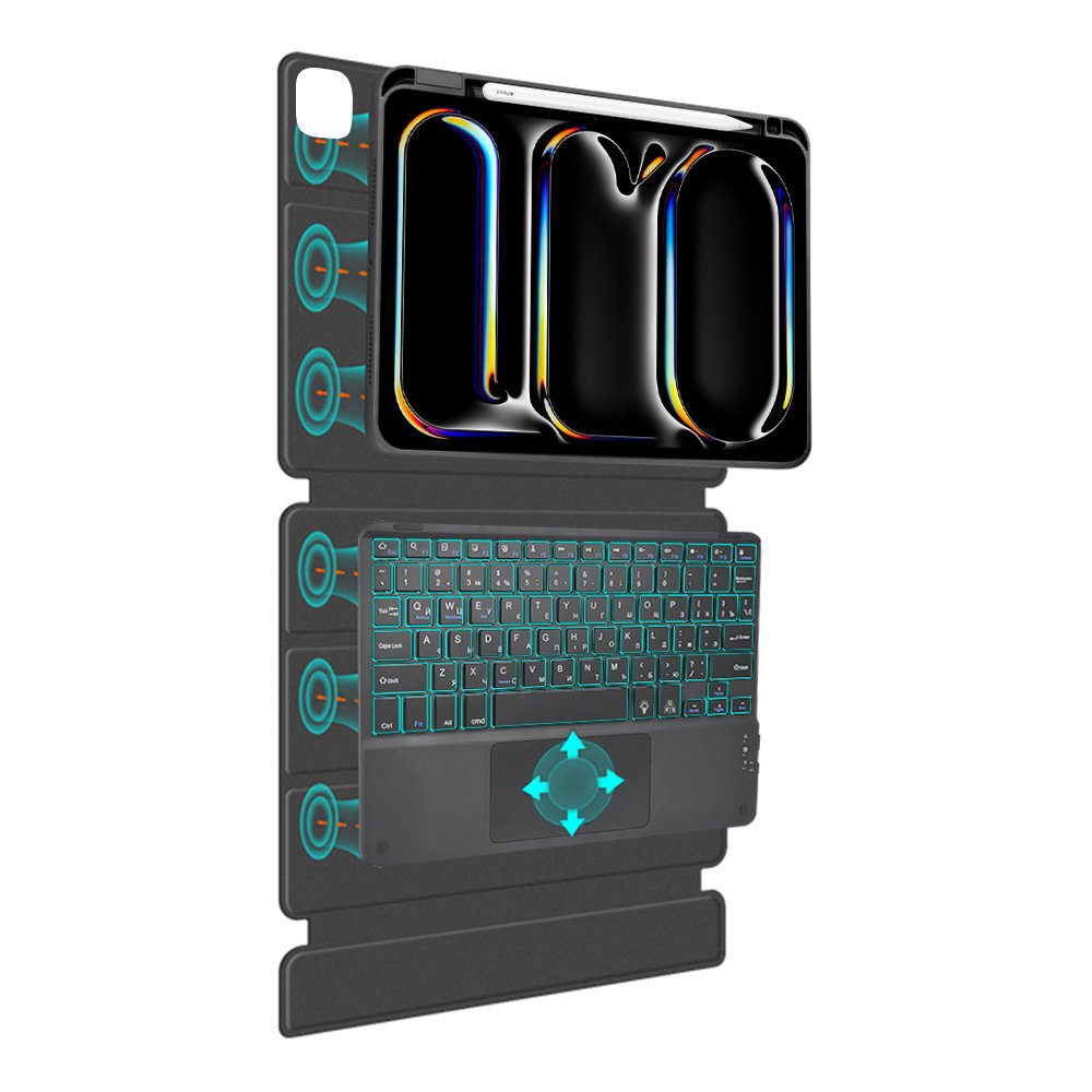 OEM Customized wireless Keyboard case for ipad pro 13 2024 touchpad wireless backlit keyboard factory wholesales
