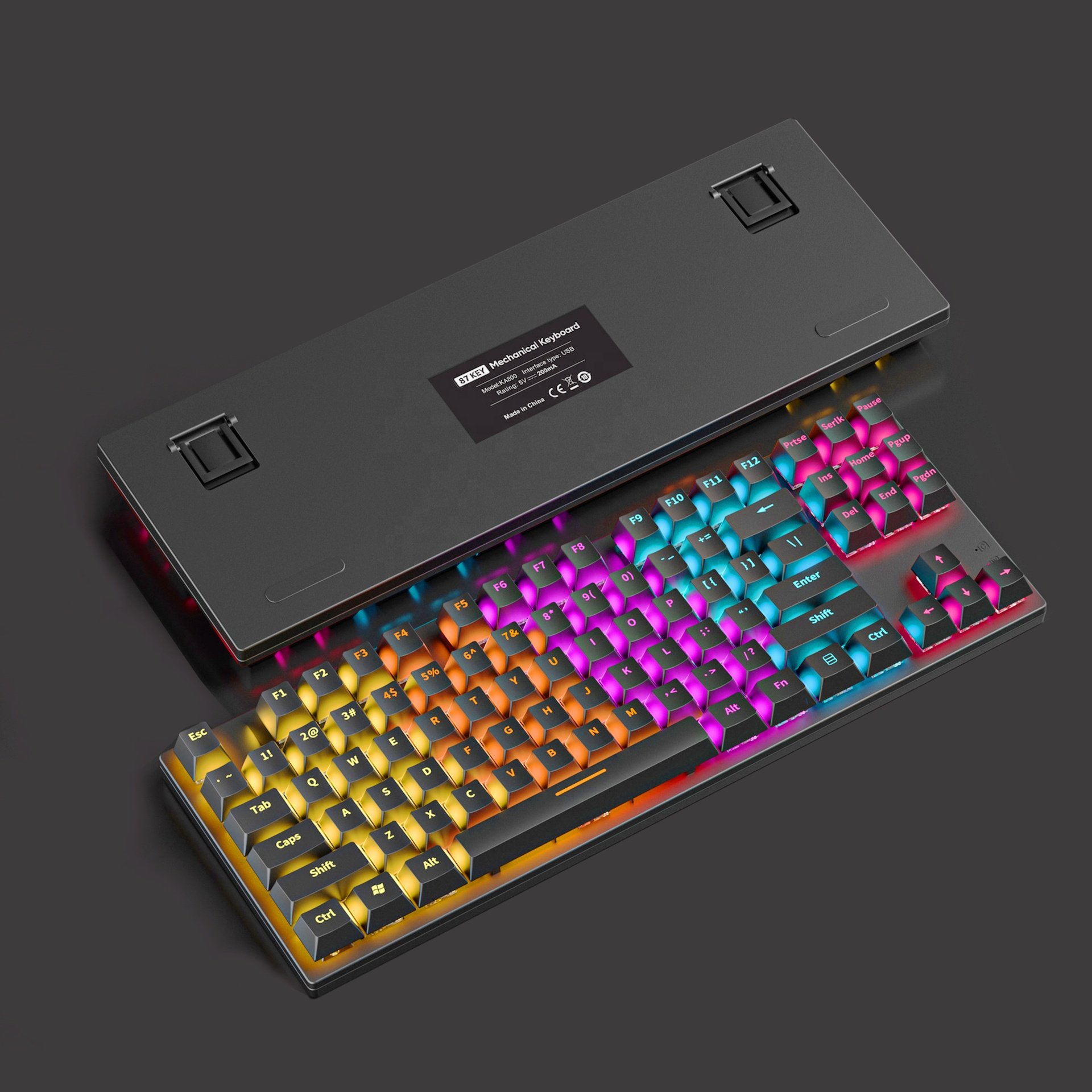 2024 High Quality Three-Mode Chaining RGB Light Wireless Gaming PC Mechanical Keyboard with USB Interface Wired Keyboard