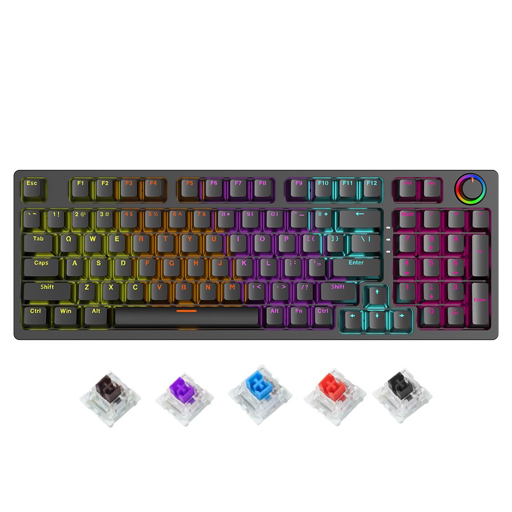 SAMA Custom Function Knob Mechanical Wired Gaming Keyboard Blue Switch Axis Multimedia Compatible Ergonomics Keyboards