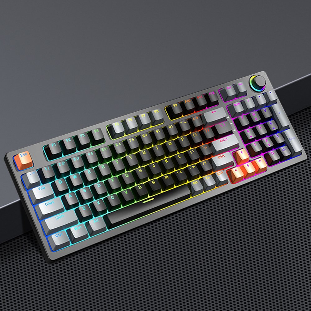 SAMA Custom Function Knob Mechanical Wired Gaming Keyboard Blue Switch Axis Multimedia Compatible Ergonomics Keyboards