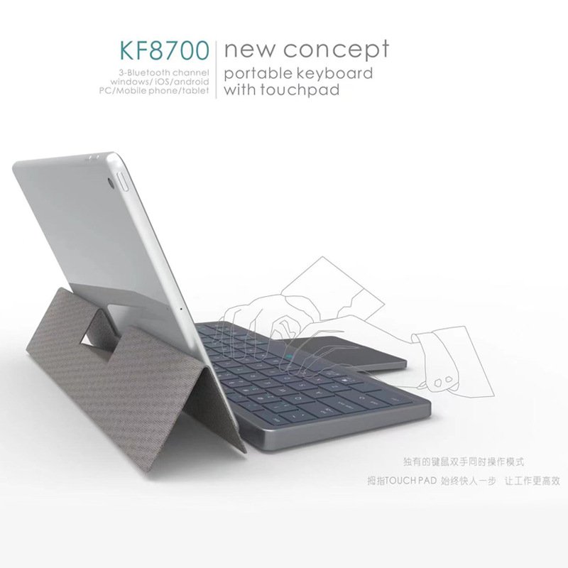 Hot Sales Mobile Aluminum Folding Mini Touchpad Wireless Keyboard for Apple Tablet PC Smartphones