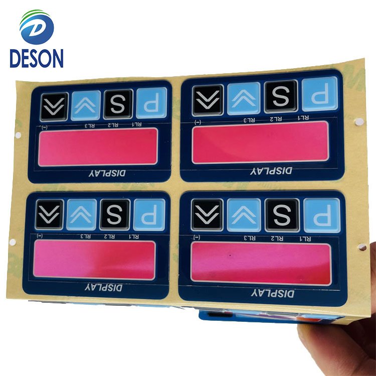 Deson Reverse Printed Velvet Polycarbonate Film Label Control Front Panel Sticker Membrane Touch Panel 3M Graphic Overlay