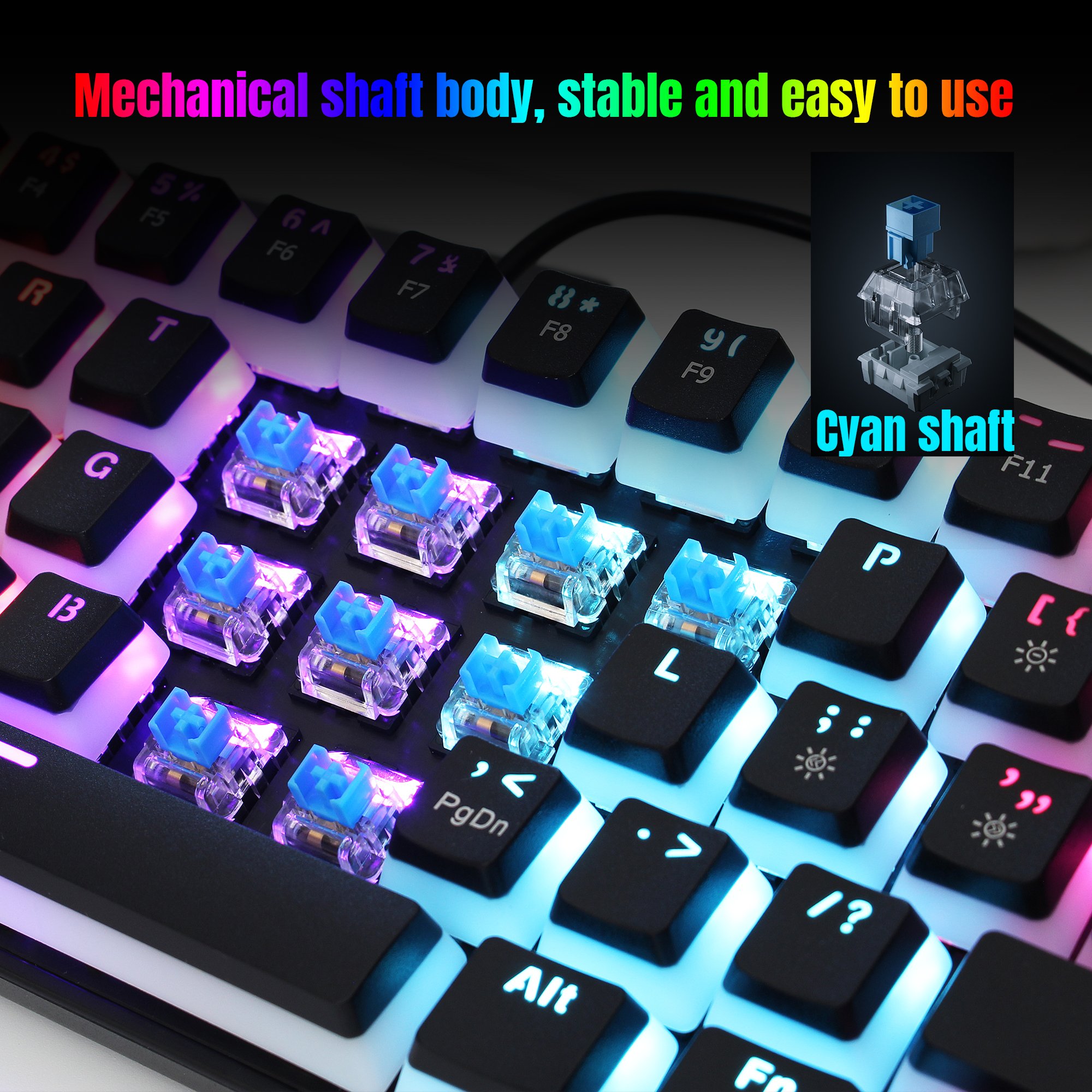 Wholesale Hot sale HXSJ L700 60 percent compact colourful lighting lightweight mechanical feel wired gaming keyboard for laptop