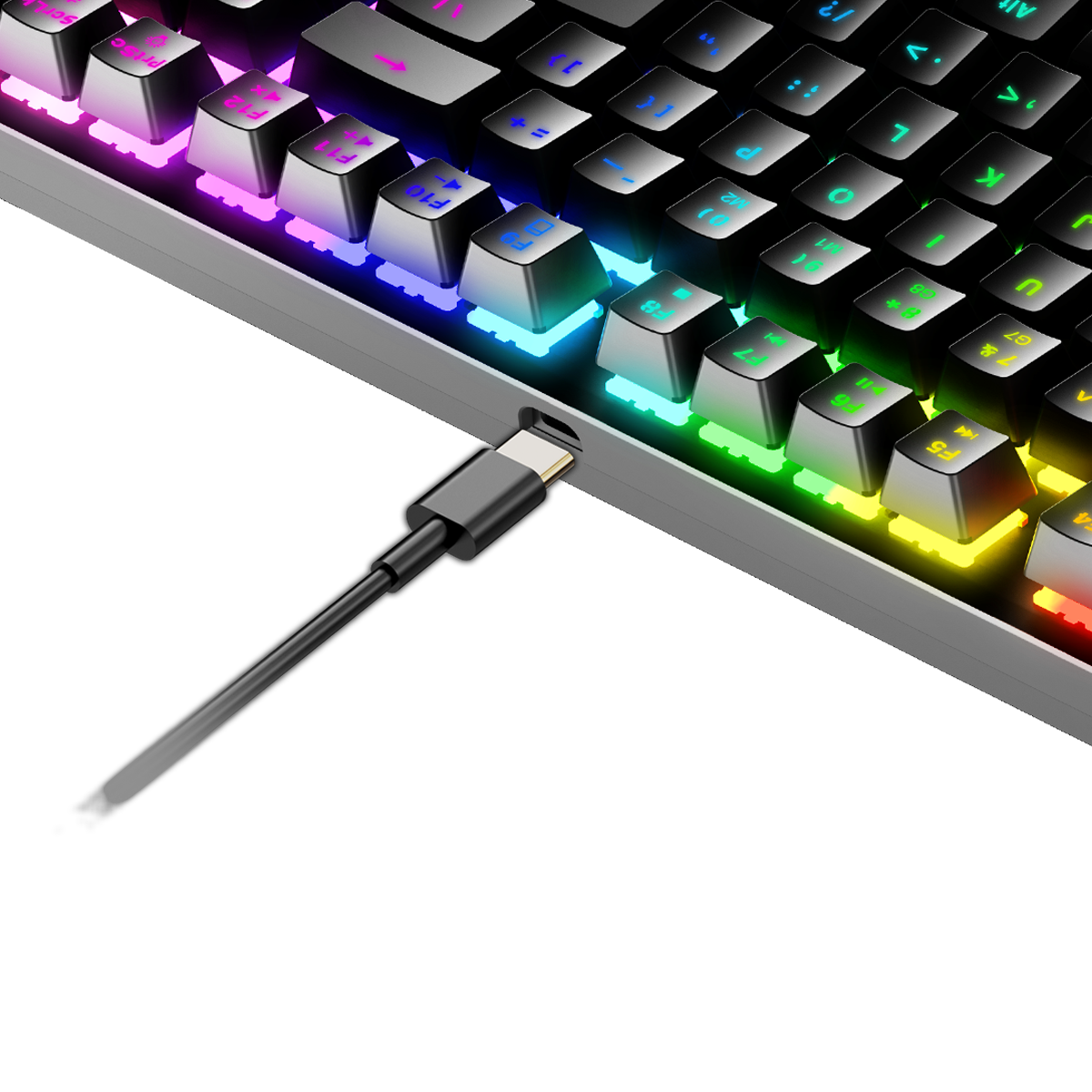 Custom Logo Hot Selling FANTECH MK856 MAFIX 87Keys Macro Detachable Type-C 22 LED Mode Gaming Keyboard