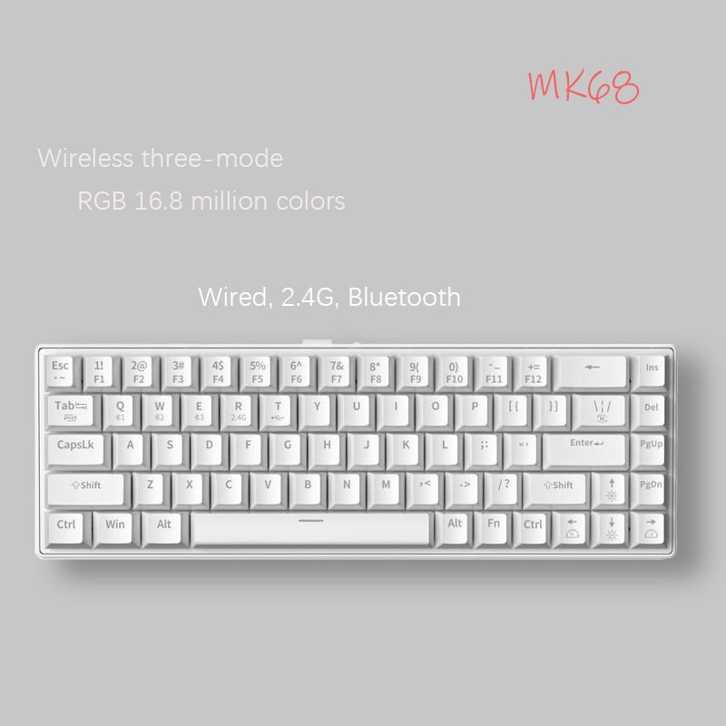 68 key red switch mini hot swappable computer accessories teclado mecanico rgb games gaming laptops wireless mechanical keyboard
