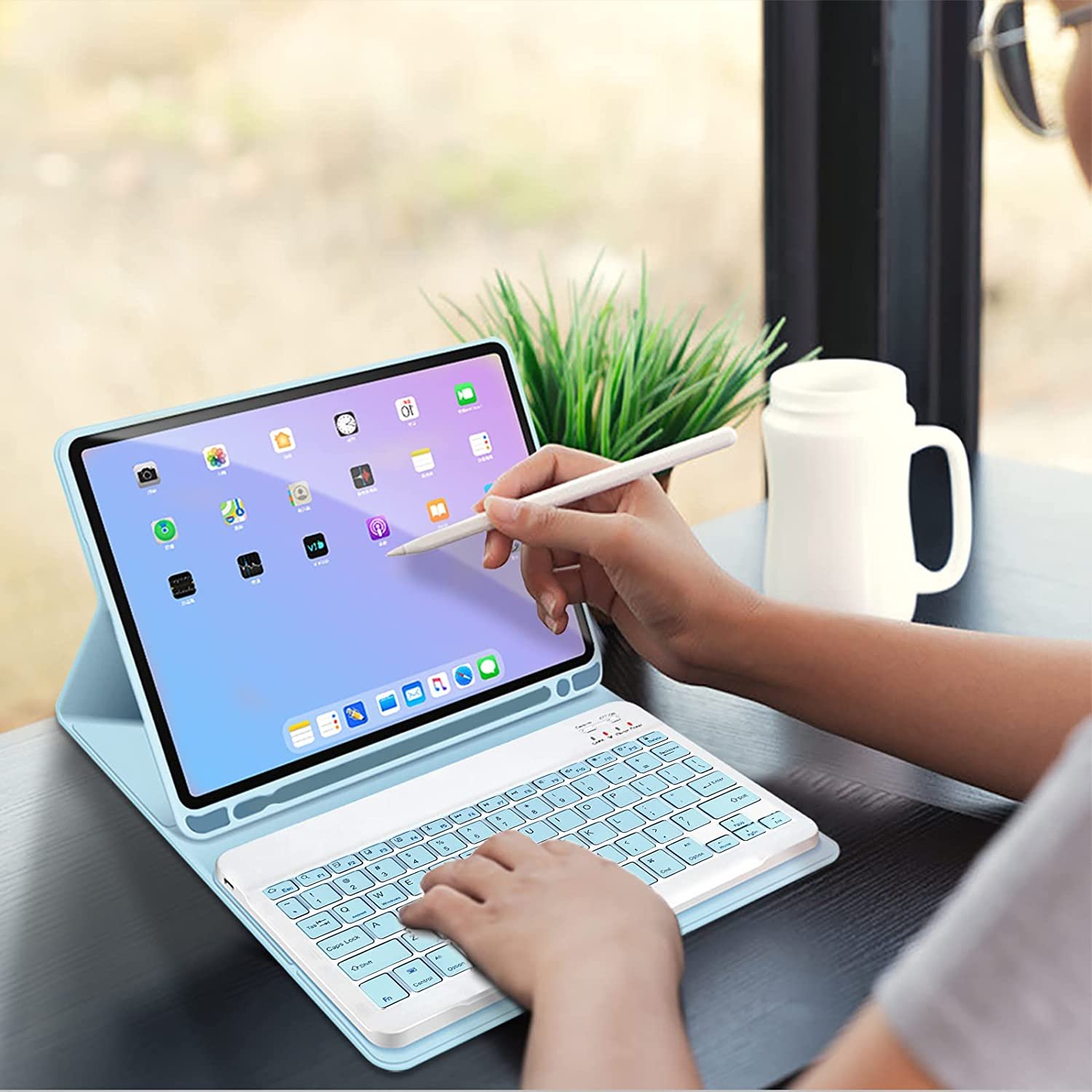 Suitable for the latest iPad air11 tablet case in 2024 10.2 protective case 10th generation detachable Bluetooth keyboard case