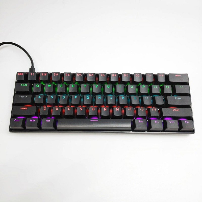 61 Key Low Price Mini Backlit Mechanical Gaming Keyboard Custom Wireless Electronics Rechargeable Notebook Desktop Diy Pc Wired