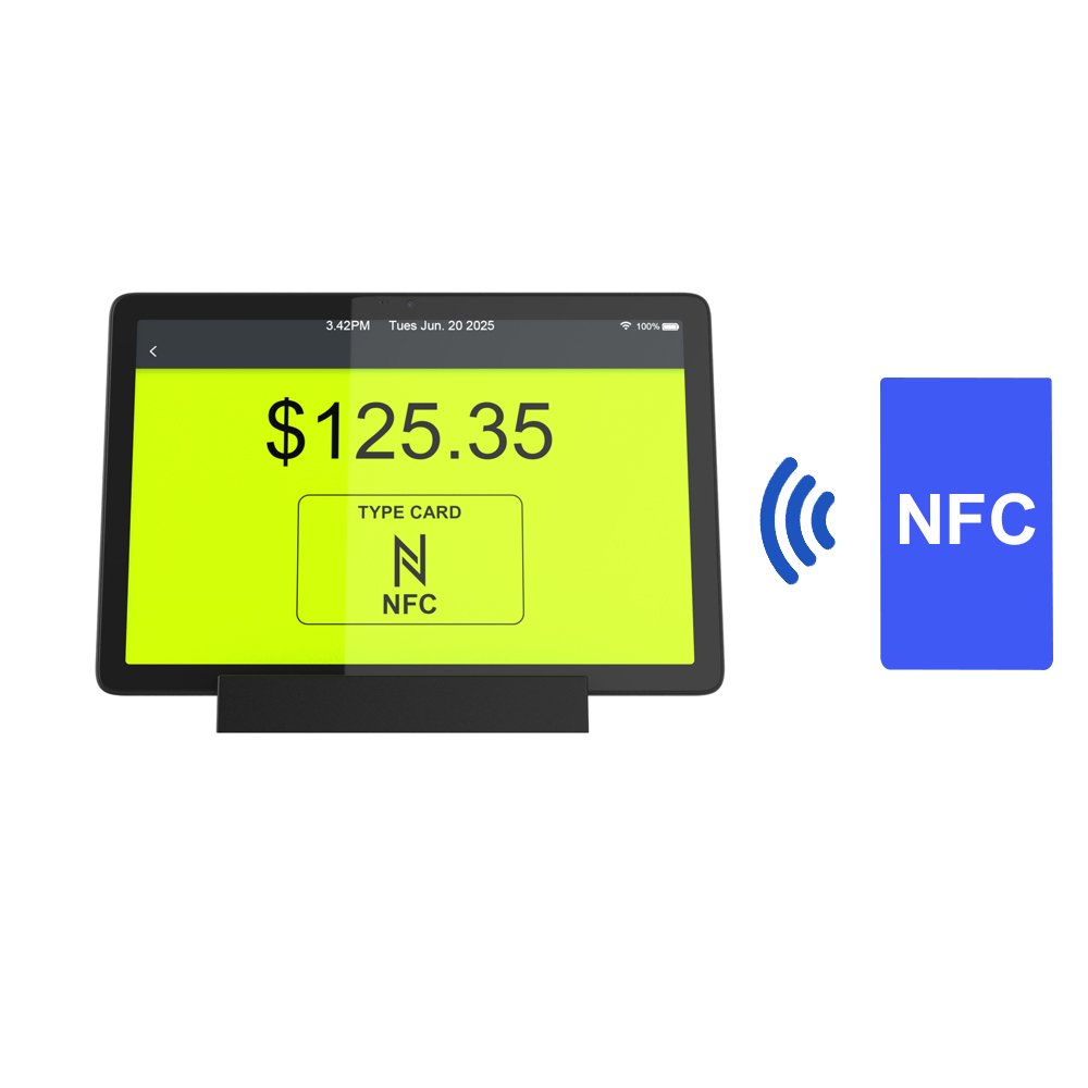 10.1 Inch Shop Store POS NFC Tap to Pay Kiosk Android Tablet No Battery Smart Touch Screen With Charging Docking Station