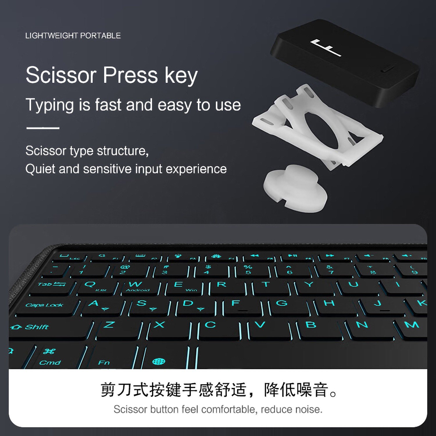 2-in-1 backlit wireless keyboard case For Samsung galaxy tab A9 plus SM X210 X215 tablet cover