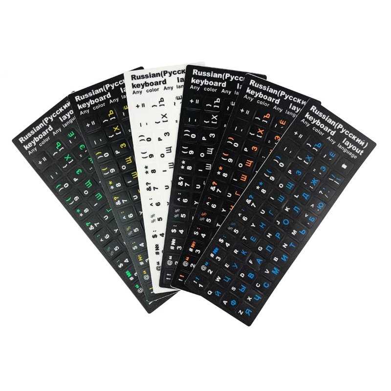 Luminous Key Sticker Laptop Computer Keyboard PVC English Russian Spanish French Portuguese Deutsch Single Protective Stickers