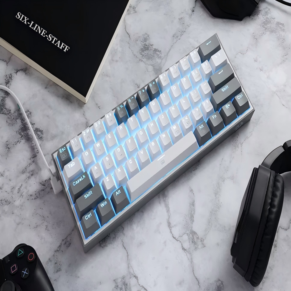 E-YOOSO Redragon K617 60% Gaming Mechanical Wired Keyboards RGB Backlight Gaming Keyboards gaming computer hardware & software