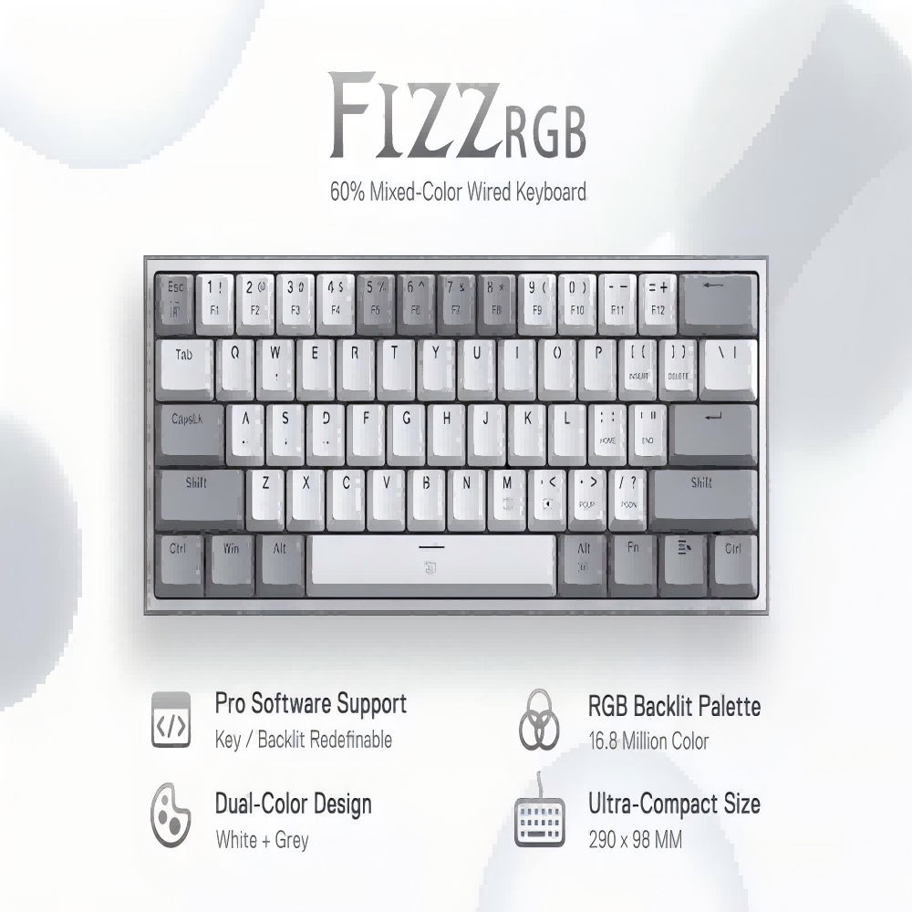 E-YOOSO Redragon K617 60% Gaming Mechanical Wired Keyboards RGB Backlight Gaming Keyboards gaming computer hardware & software