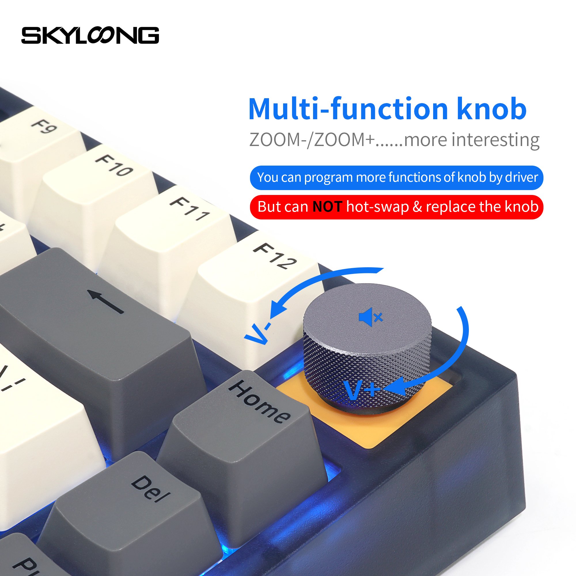 Skyloong GK75 newest hotswap transparent RGB 75% optical switch PBT keycaps gaming mechanical keyboard