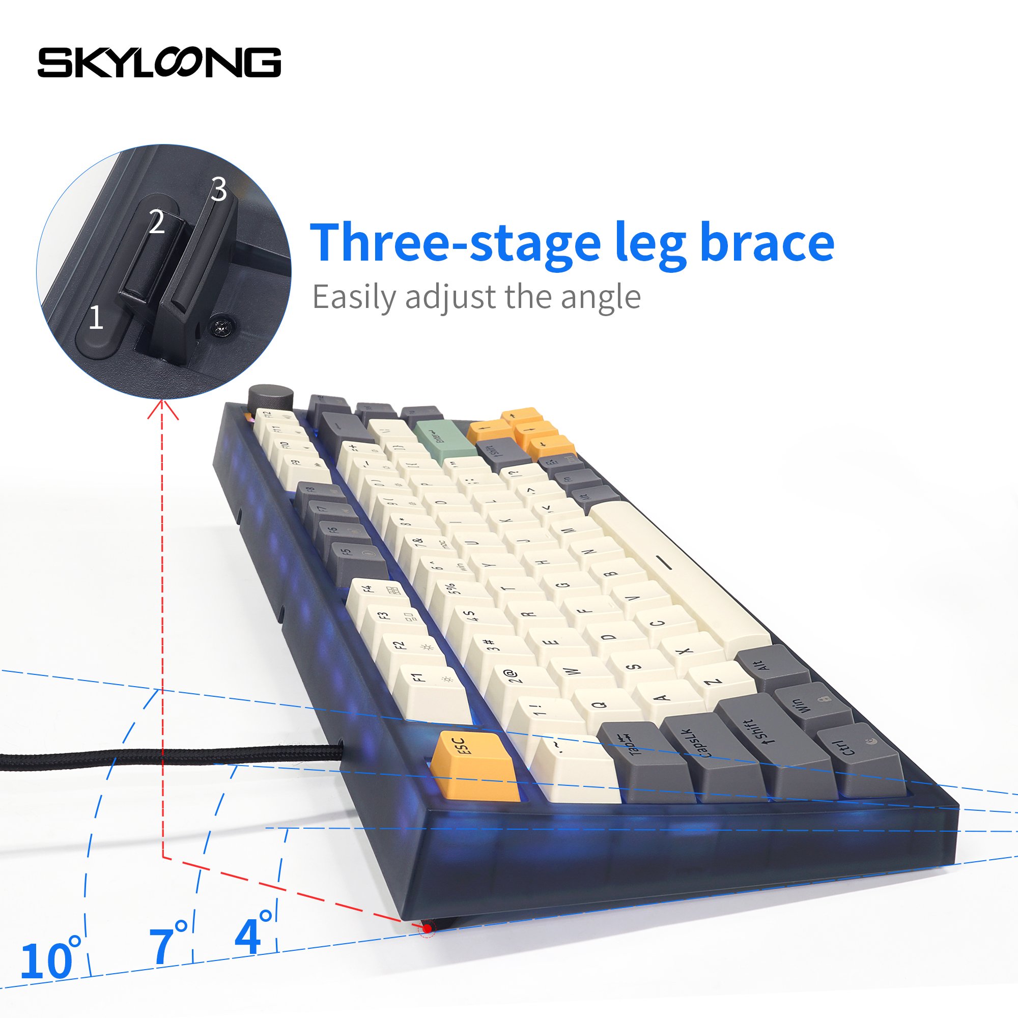 Skyloong GK75 newest hotswap transparent RGB 75% optical switch PBT keycaps gaming mechanical keyboard
