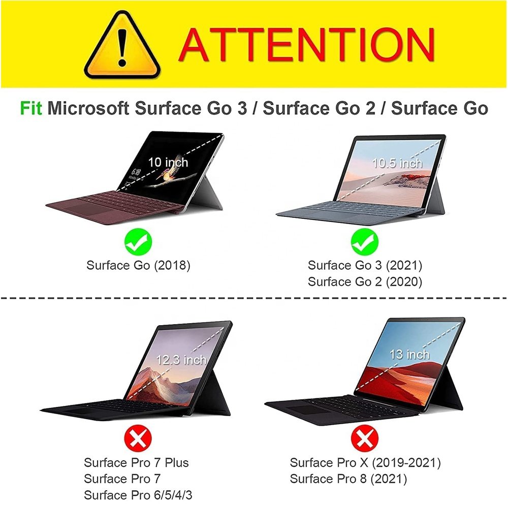 Keyboard Case for Surface Go Wireless BT Keyboard Cover for Microsoft Surface Go 3 10.5 inch