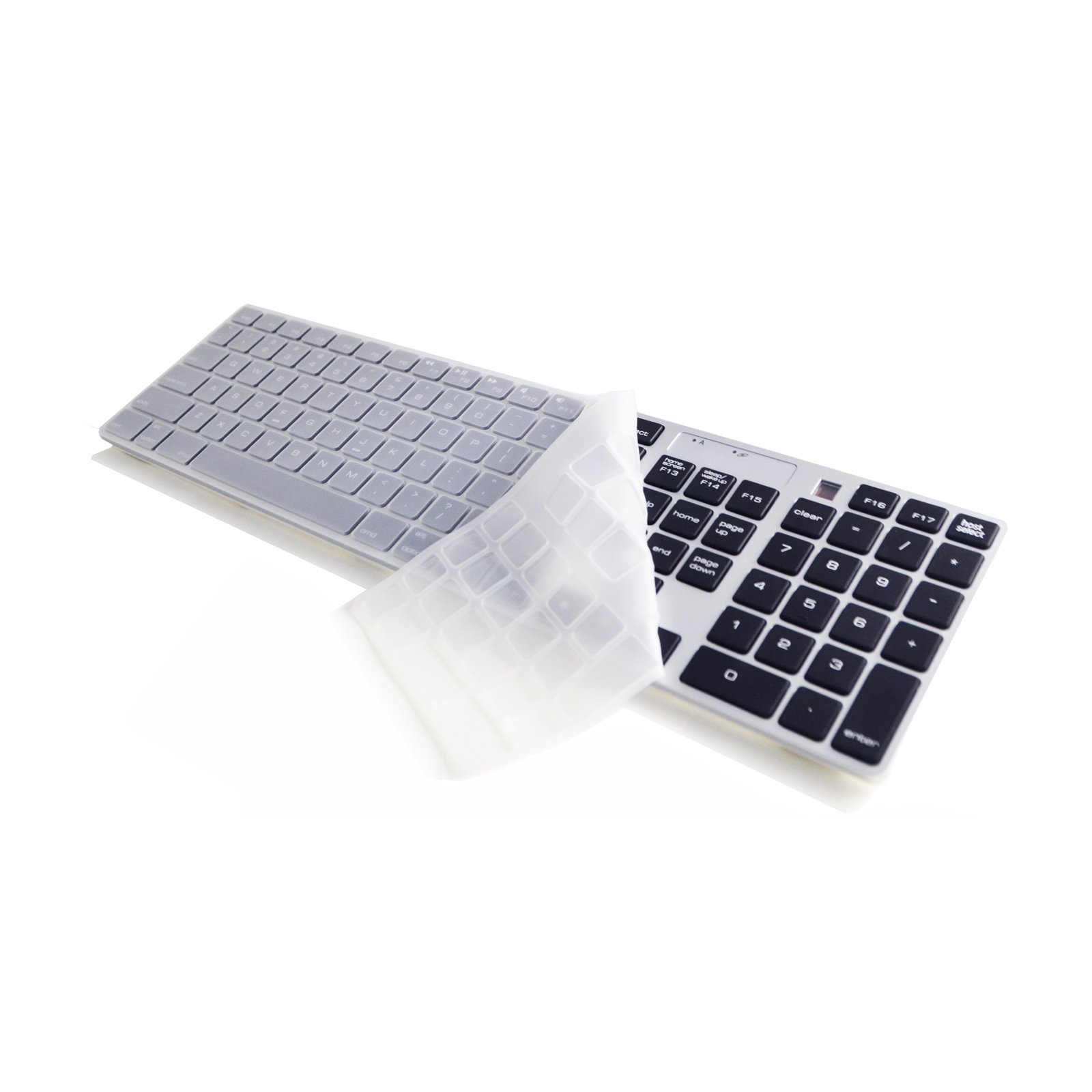 Blue tooth 3.0 Wireless Multi-Device Full Size Keyboard with Silicone Skin Cover for PC Mac