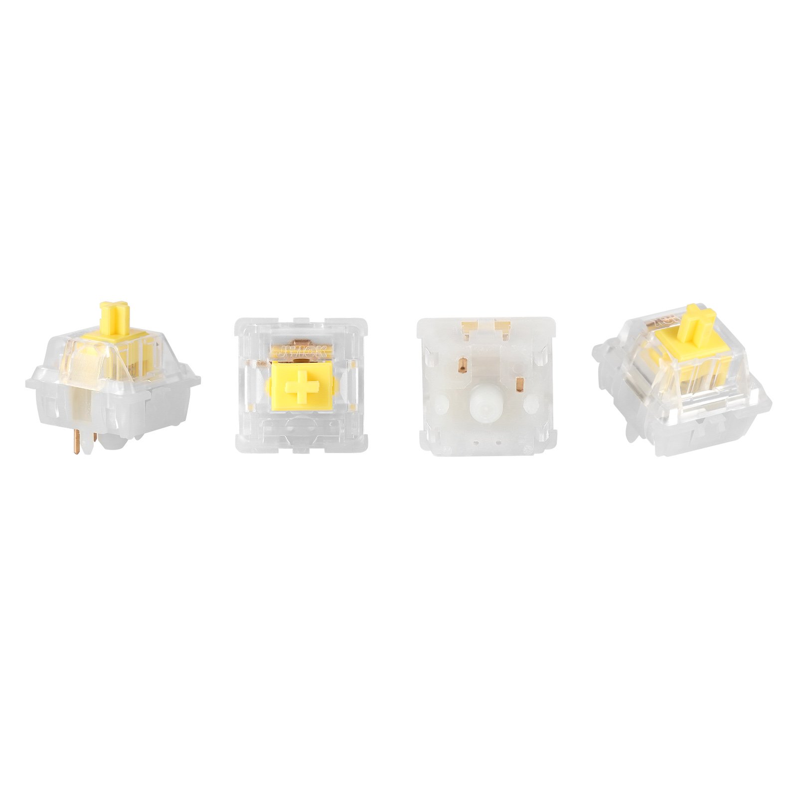 JWICK Mechanical Keyboard Linear Switch 65g with Clear Housing Yellow Stem JWK Linear KeySwitches for DIY Gaming Keyboard