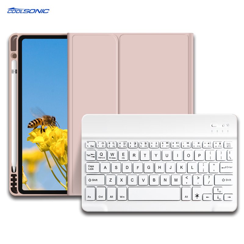 New 10.9 inch Pad Case With Pencil Holder Soft Silicone PU Leather Case Wireless Keyboard Cover For iPad Air 4th 5th Gen 10.9
