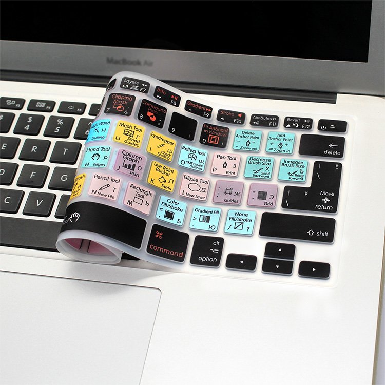 Ado be Illustrator AI Hotkeys silicone keyboard skin Protector Custom For macbook 13 15 laptop russian keyboard cover