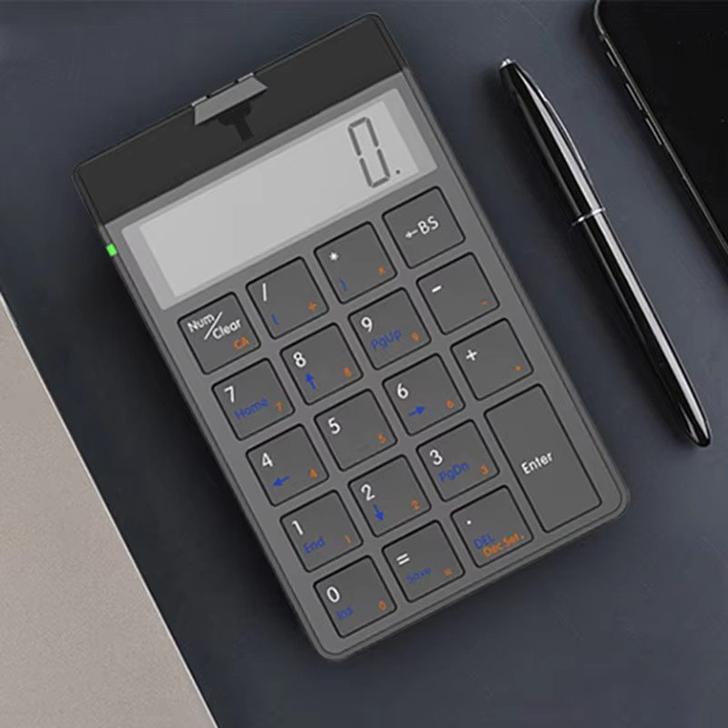2-in-1 Bluetooth Wireless Numeric Keyboard USB Charging Calculator Keypad Switch Type Laptop Tablet Use New Accounting Display
