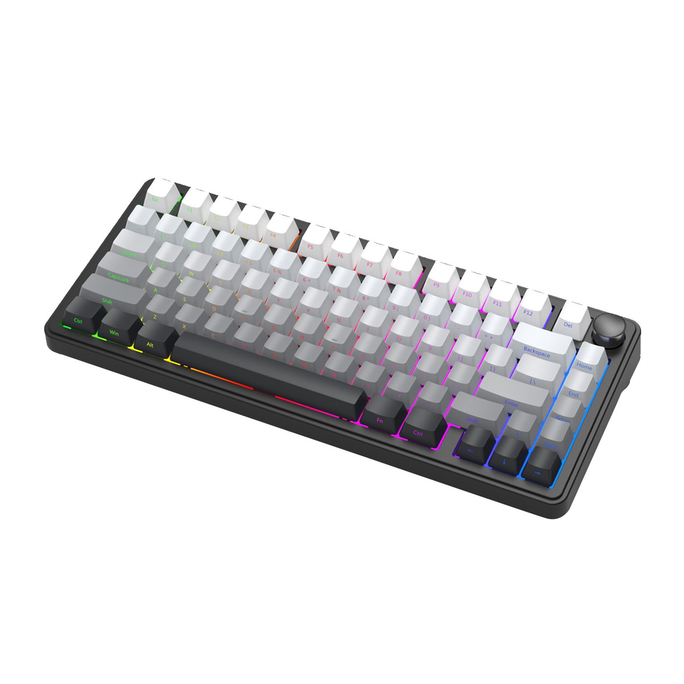 75% Gradient Side Print Keycaps 3 Mode RGB Wired 2.4G Wireless Gaming Mechanical Keyboard