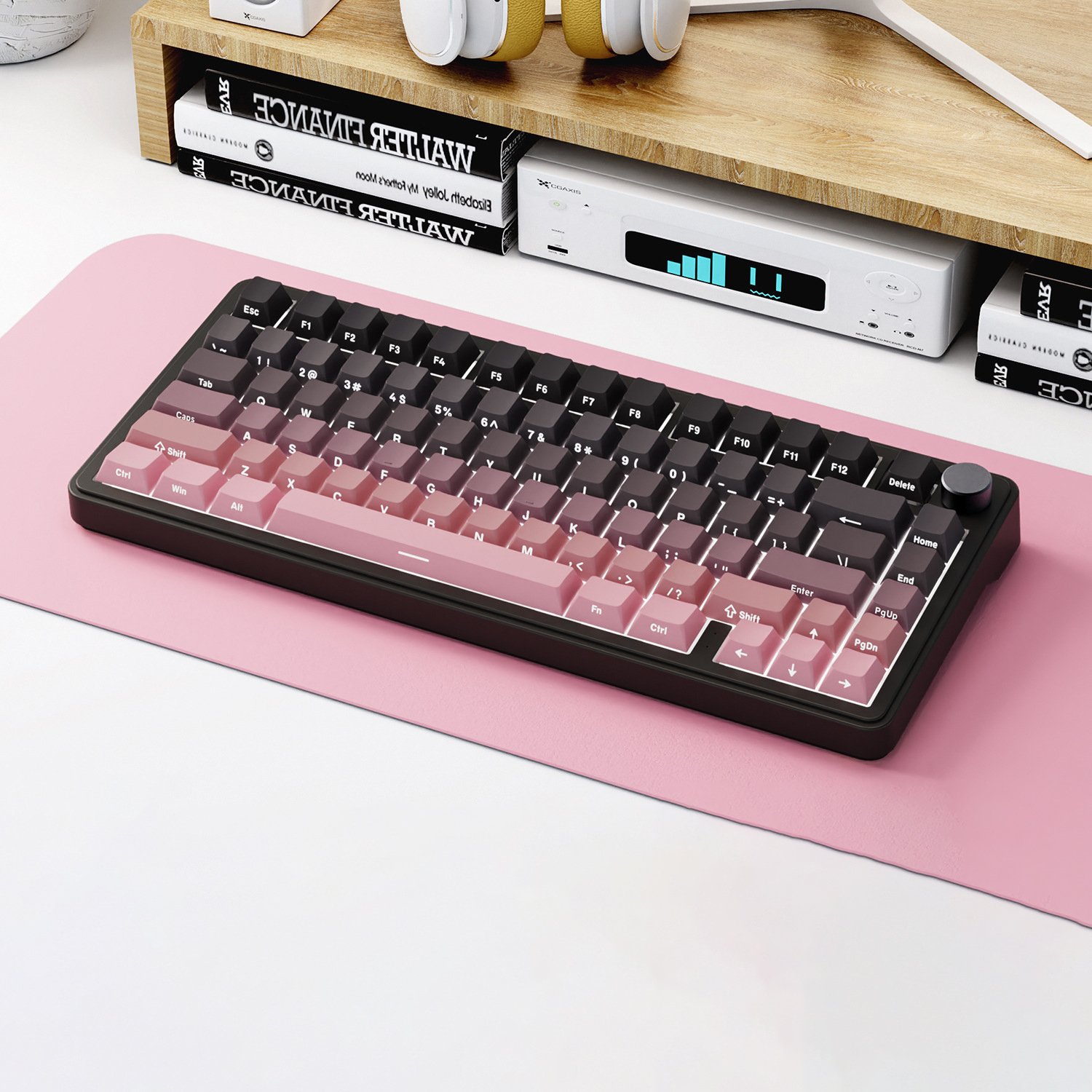 75% Gradient Side Print Keycaps 3 Mode RGB Wired 2.4G Wireless Gaming Mechanical Keyboard