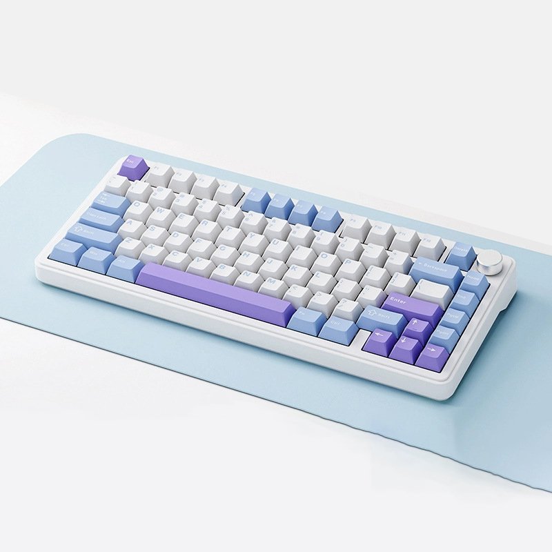 75% Gradient Side Print Keycaps 3 Mode RGB Wired 2.4G Wireless Gaming Mechanical Keyboard