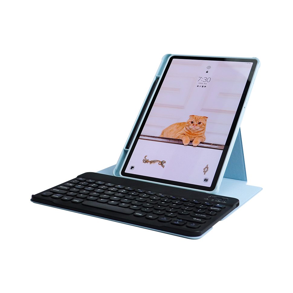 back Transparent Magnetic tab Built in pen holder 360 rotating slide keyboard cover for samsung galaxy S6 lite 10.4" tablet case