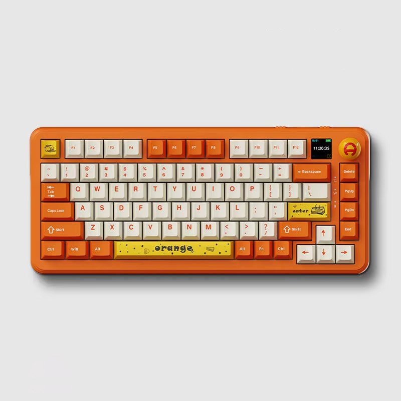 New Arrived Ajazz AK820MAX 75% Gasket Gaming BT Wired USB RGB 2.4G Wireless Mechanical keyboard with Screen