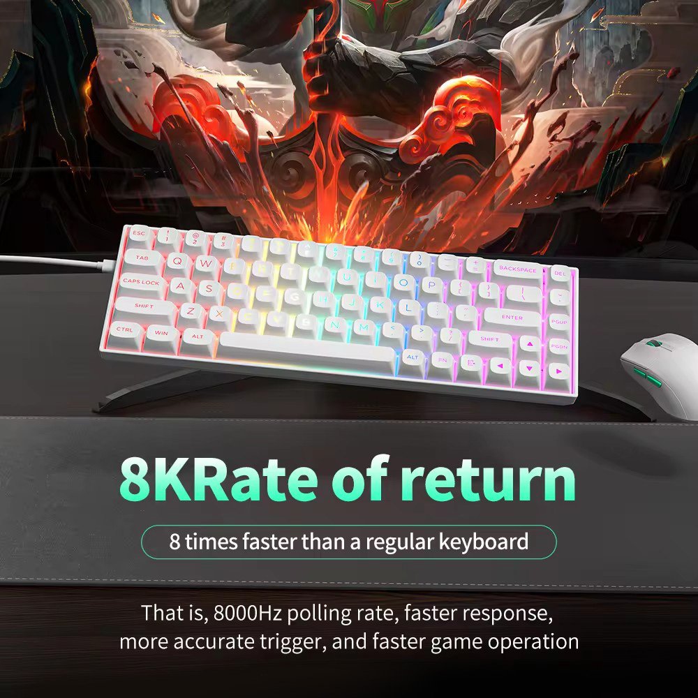 Rapid Trigger Keyboard Magnetic Switches Hall Effect Gaming Keyboard 68 Keys 65% Layout