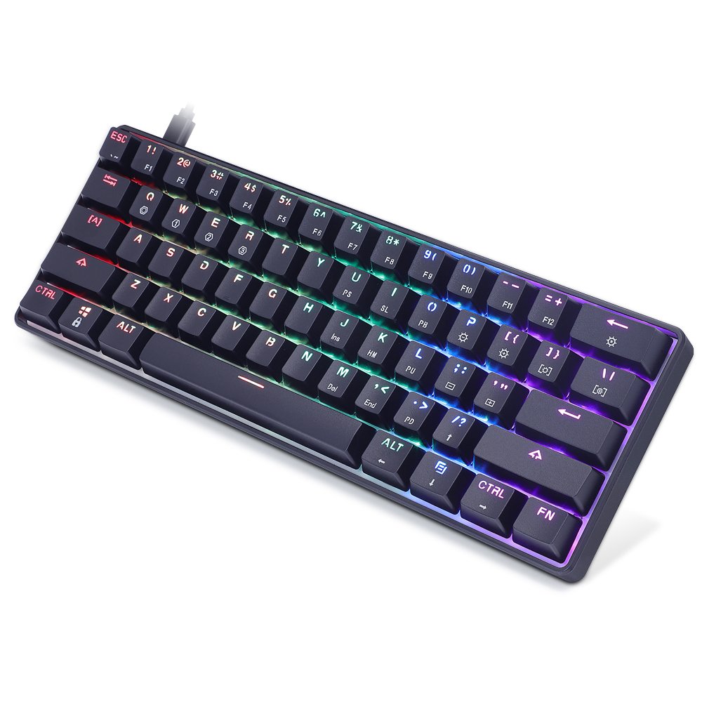 HK gaming original GK61 SK61 hotsale hotswappable 60% gaming keyboard gateron switch 61keys rgb gaming mechanical keyboard