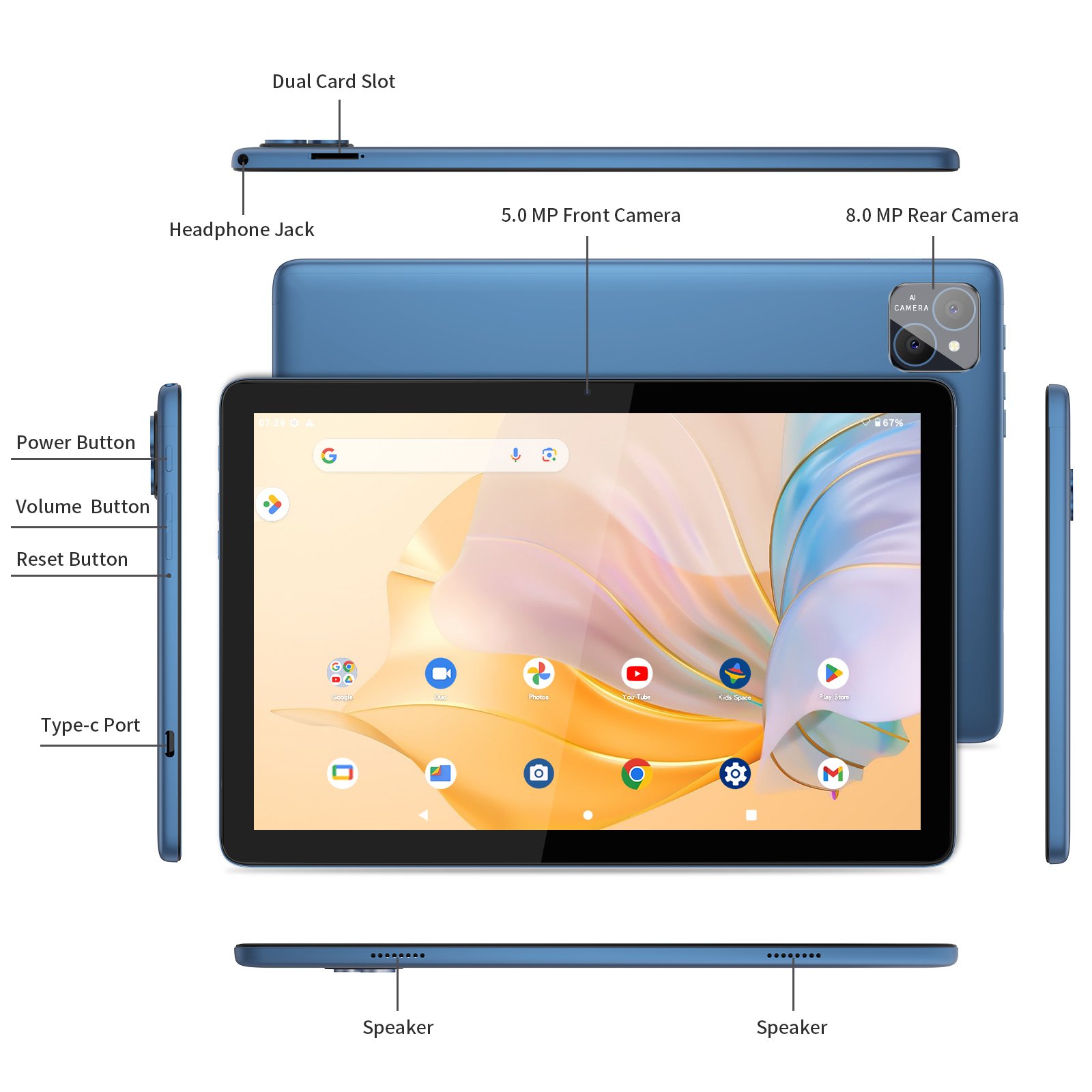 Best seller 10.1 Inch Android Tablet PC RAM 4GB ROM 128GB Octa Core Android 13 tablet with keyboard