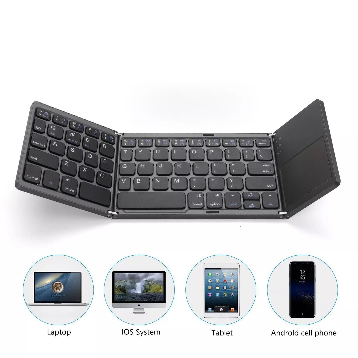 2023 Type C B033 Shortcut Mini Wireless Portable Bluetooth Folding Foldable Keyboard for Mobile Phones and Tablet