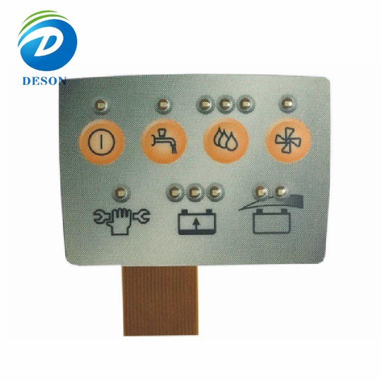 Deson Custom Waterproof Durable Led Lgf Flexible Membrane Switch Backlight Panel Keypad Keyboard polycarbonate keypad