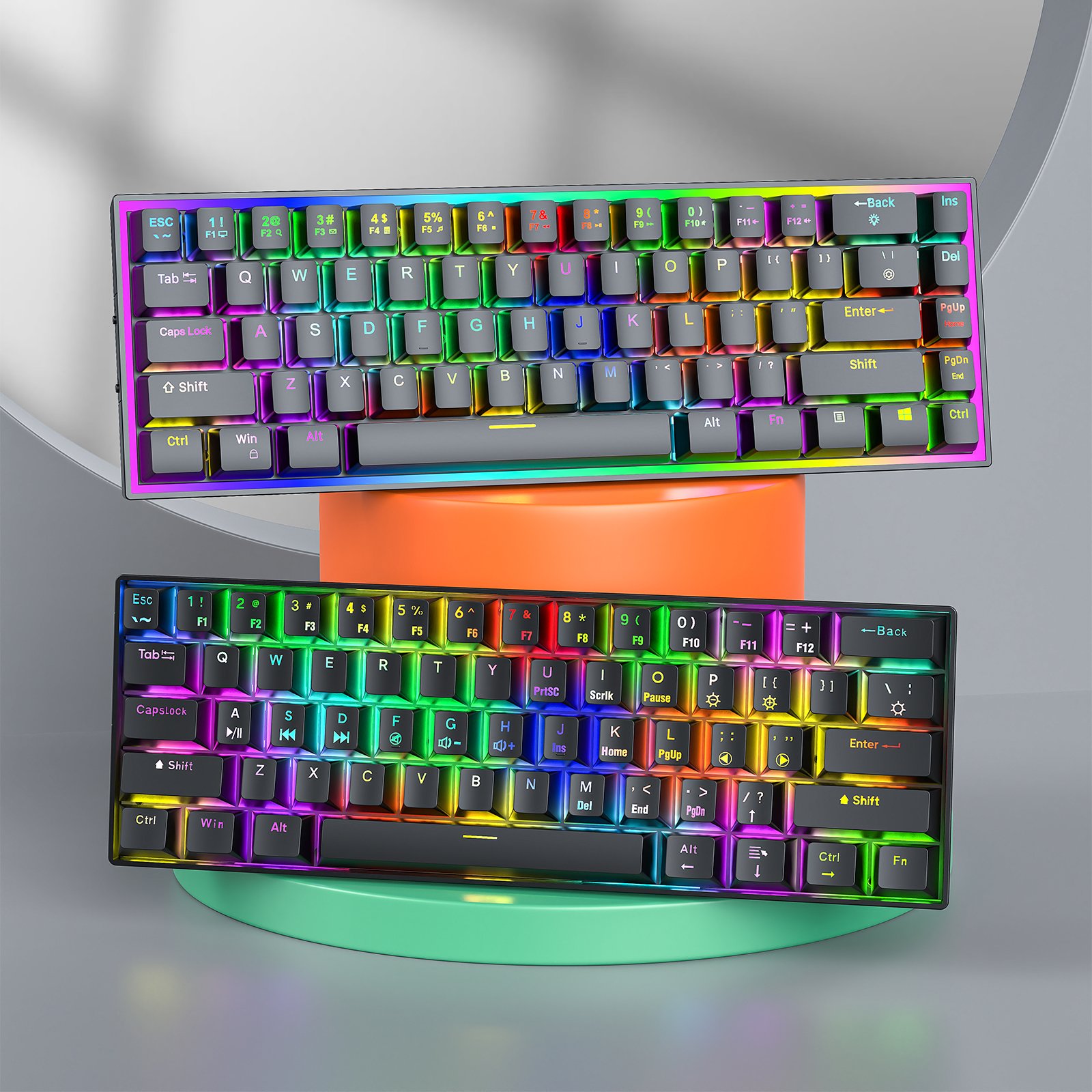 Professional Hot Swap Red Switch 65% Wireless Mechanical Gaming Keyboard Backlit 68 Keys Compact Gamer Gaming Keyboard