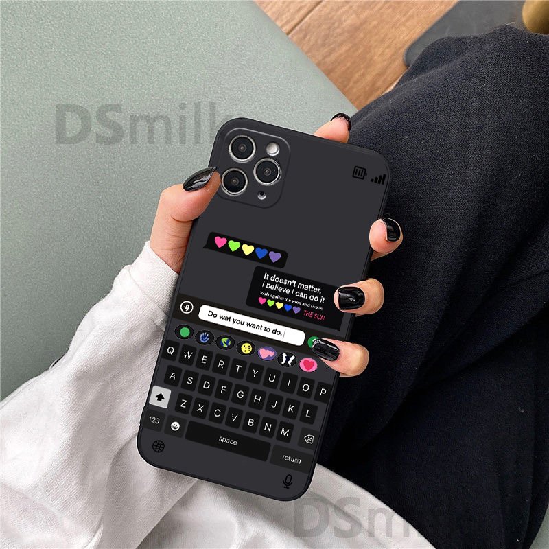 Keyboard Phone Case for iPhone 15 14 13 12 11 Pro XR X Xs Max 8 7 Mini Frosted Silicone Cases Soft Back Cover