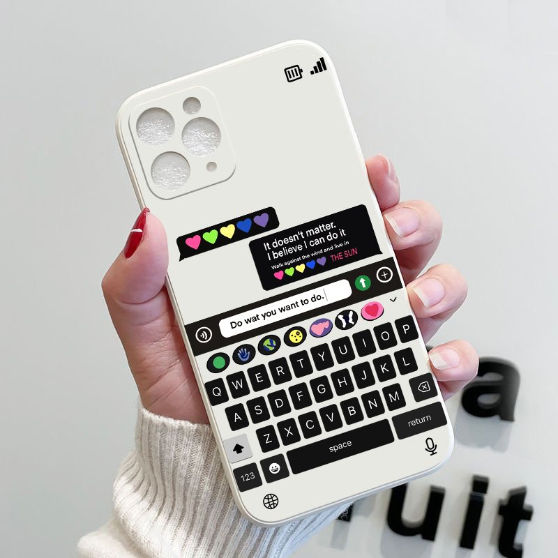Keyboard Phone Case for iPhone 15 14 13 12 11 Pro XR X Xs Max 8 7 Mini Frosted Silicone Cases Soft Back Cover