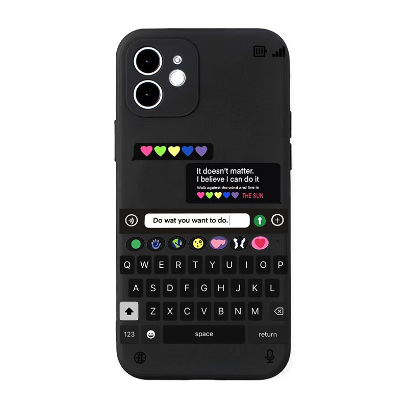 Keyboard Phone Case for iPhone 15 14 13 12 11 Pro XR X Xs Max 8 7 Mini Frosted Silicone Cases Soft Back Cover