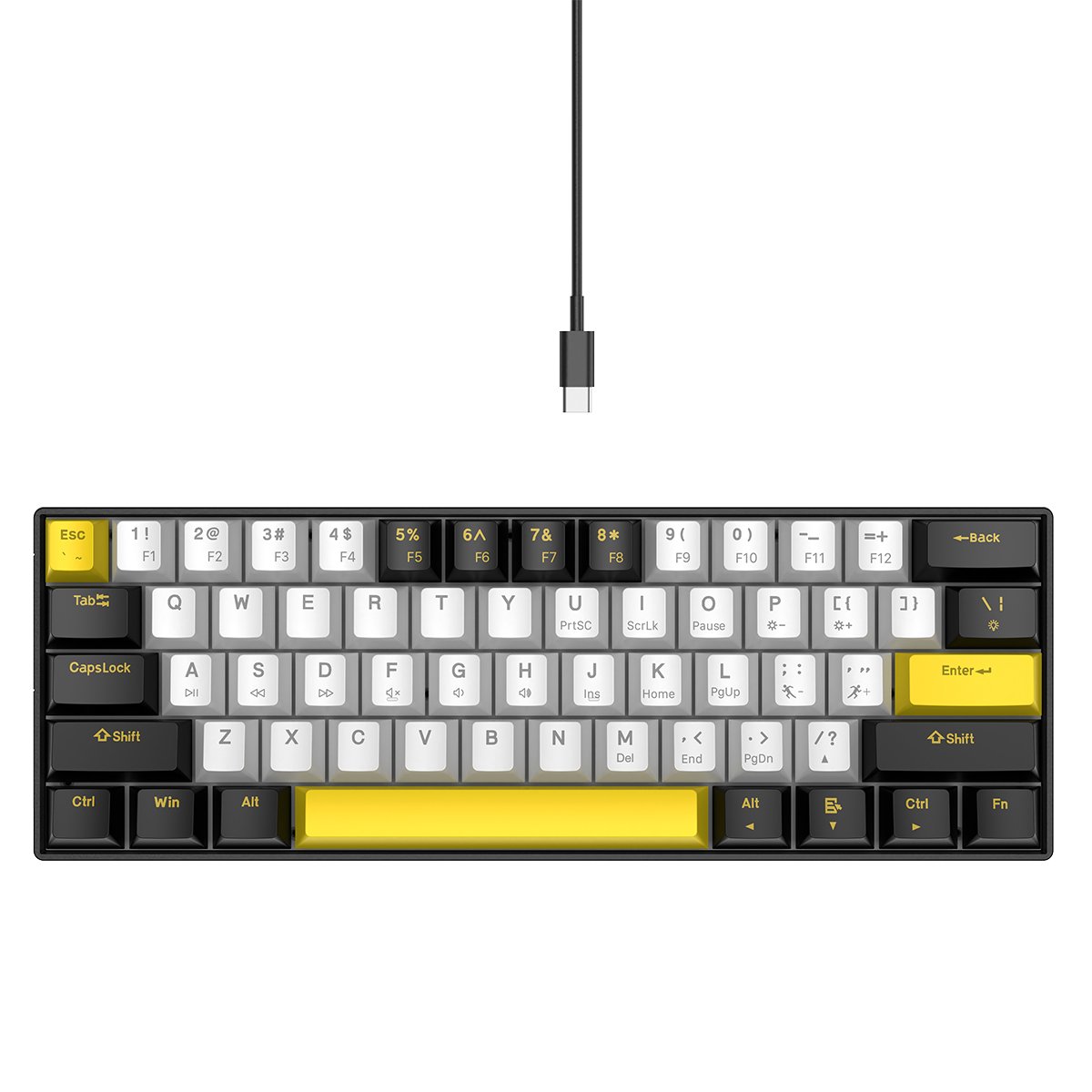 Outemu Red Blue Switch PBT Keycaps Portable 60% Mechanical Keyboard 60 Percent 61 Keys Wired Office Gaming Keyboard for Gamer PC
