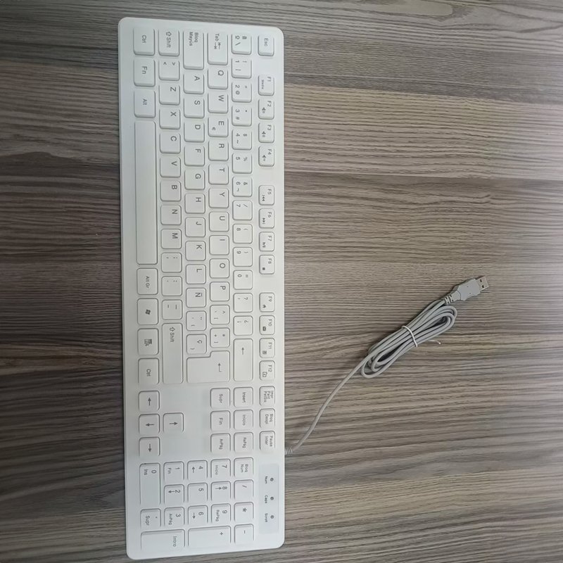 Ultra-Thin USB Wired Keyboard 104-Key Standard Italian German English French Notebook Desktop Office Plug Play Wired Keyboard
