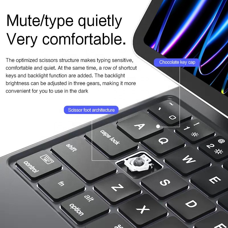 Customized Spanish Language Magnetic Magic Keyboard Cover Case for iPad Pro 13inch 2024