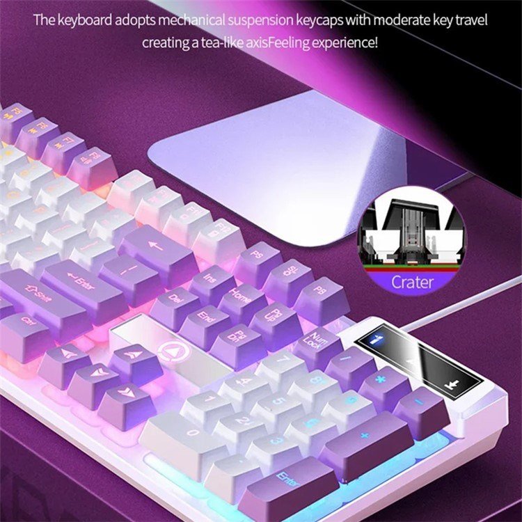 YINDIAO K500 Backlit Wired Gaming Keyboard Ambient Light Home Computer Keyboard
