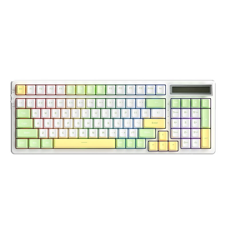 Custom 96 Keys Wired Or Wireless Bluetooth Three Mode Hot Swappable Mechanical Keyboard Cum Corpuscle Calculator