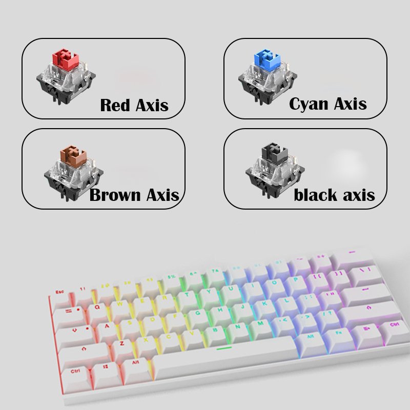 Shenzhen Custom mechanical keyboard uk layout 61 keys 60% portuguese mechanical keyboard azerty red switches